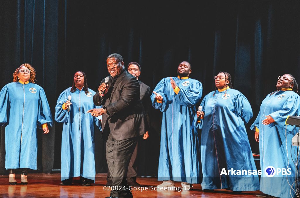 Henry L. Parker, Jr. performing with choir at Arkansas PBS event